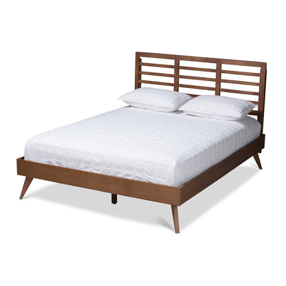 Baxton Studio - Calisto Queen Size Bed in Ash Walnut - Calisto-Ash Walnut-Queen view 1