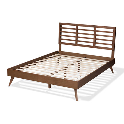 Baxton Studio - Calisto Queen Size Bed in Ash Walnut - Calisto-Ash Walnut-Queen view 3