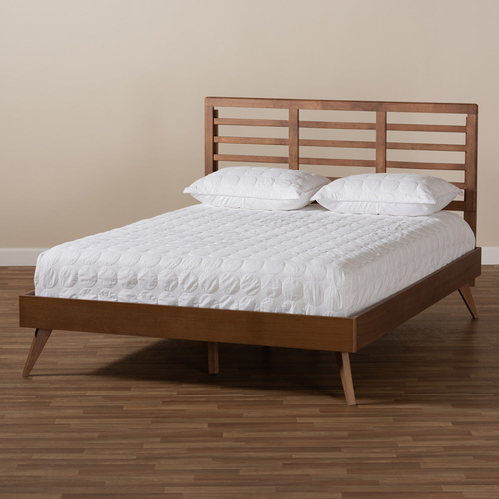 Baxton Studio - Calisto Queen Size Bed in Ash Walnut - Calisto-Ash Walnut-Queen view 6
