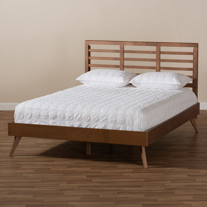 Baxton Studio - Calisto Queen Size Bed in Ash Walnut - Calisto-Ash Walnut-Queen view 6