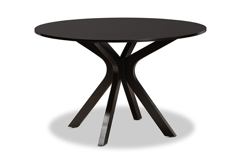 Baxton Studio - Callie Dining Set - Callie-Sand/Dark Brown-7PC Dining Set view 3