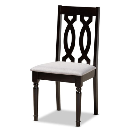 Baxton Studio - Callie Dining Set in Grey/Dark Brown - Callie-Grey/Dark Brown-5PC Dining Set view 2