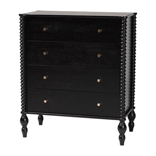 Baxton Studio - Callison Chest in Black - MG9020-Black-4DW-Chest view 1