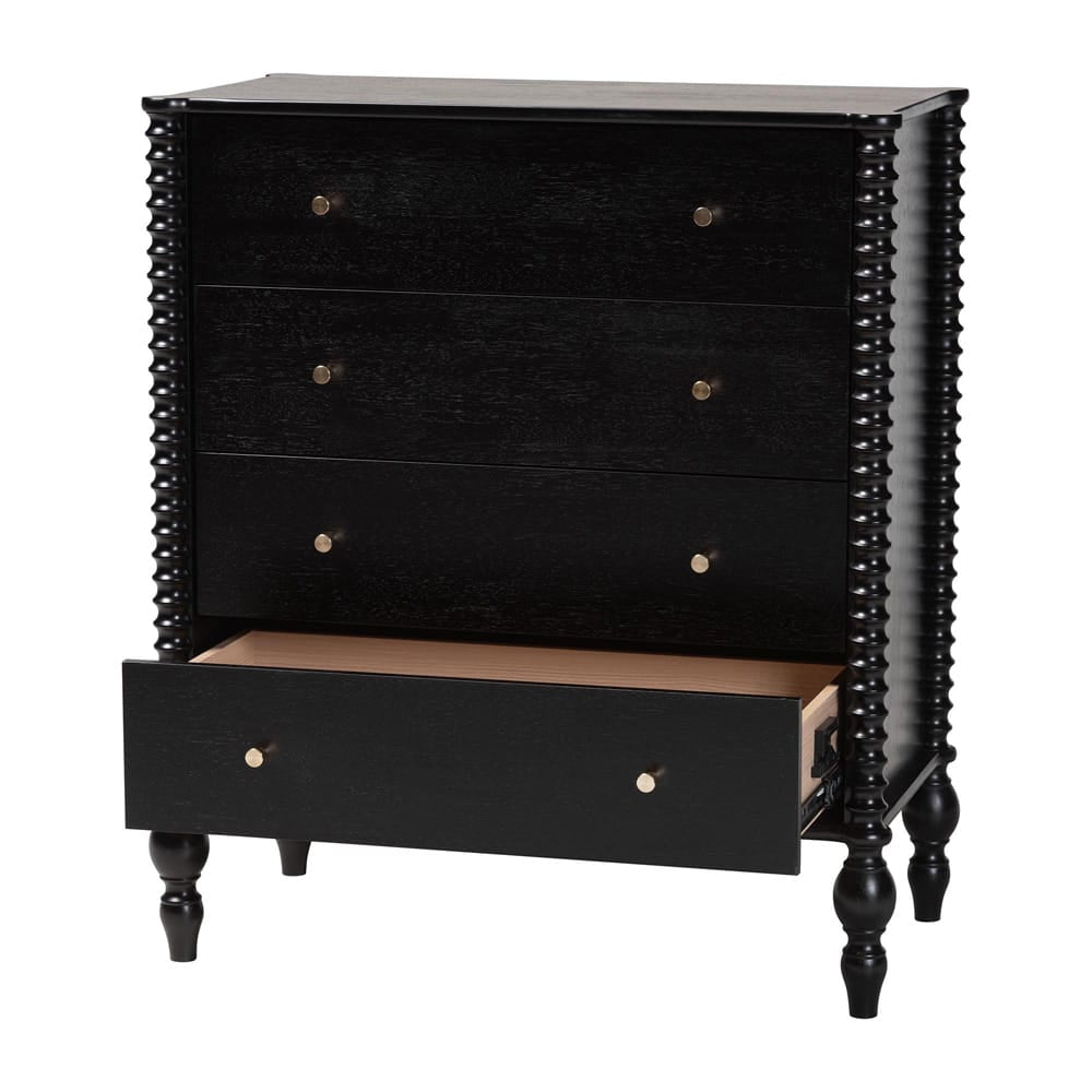 Baxton Studio - Callison Chest in Black - MG9020-Black-4DW-Chest view 2