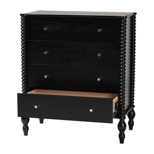 Baxton Studio - Callison Chest in Black - MG9020-Black-4DW-Chest view 2