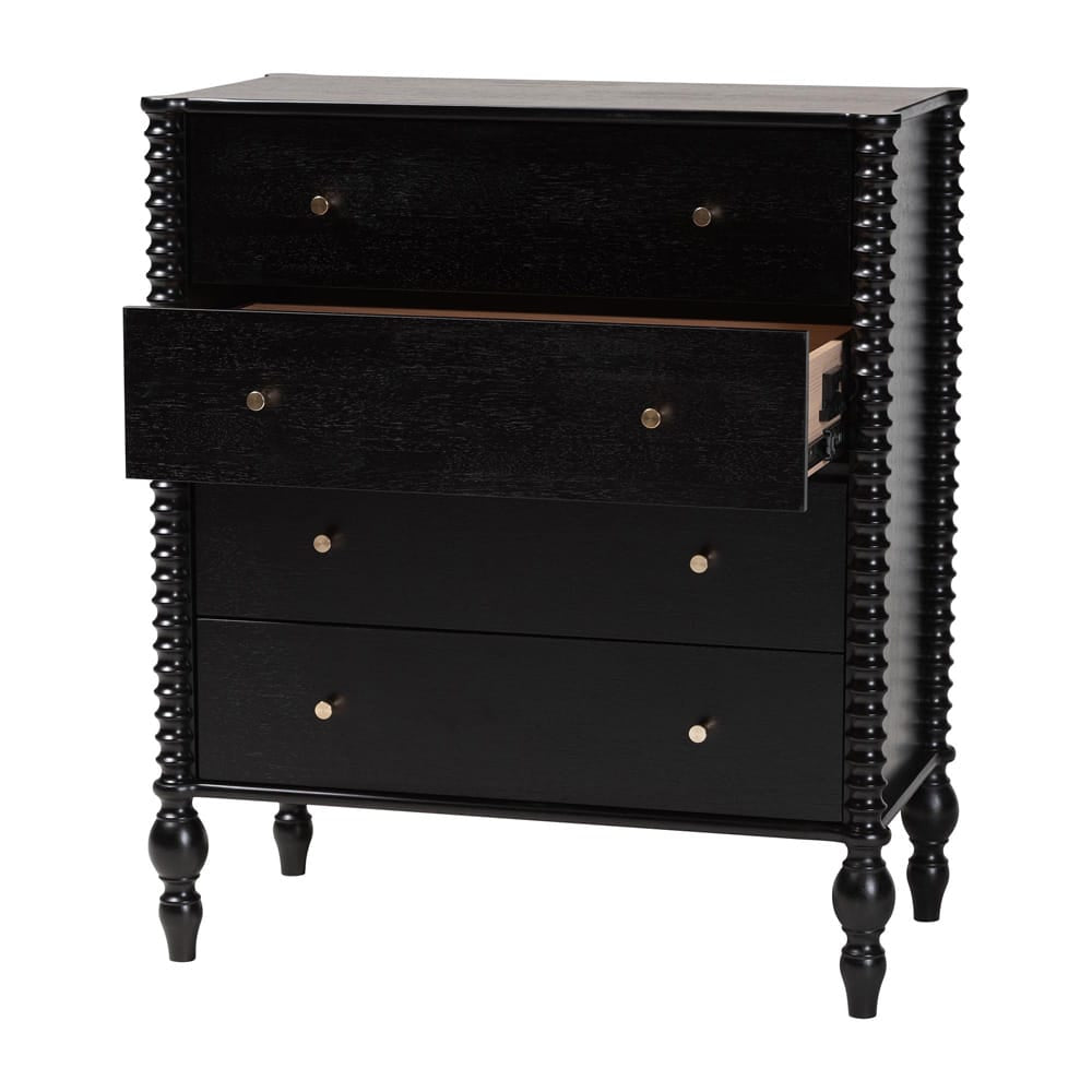 Baxton Studio - Callison Chest in Black - MG9020-Black-4DW-Chest view 3