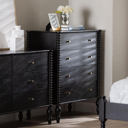 Baxton Studio - Callison Chest in Black - MG9020-Black-4DW-Chest view 9