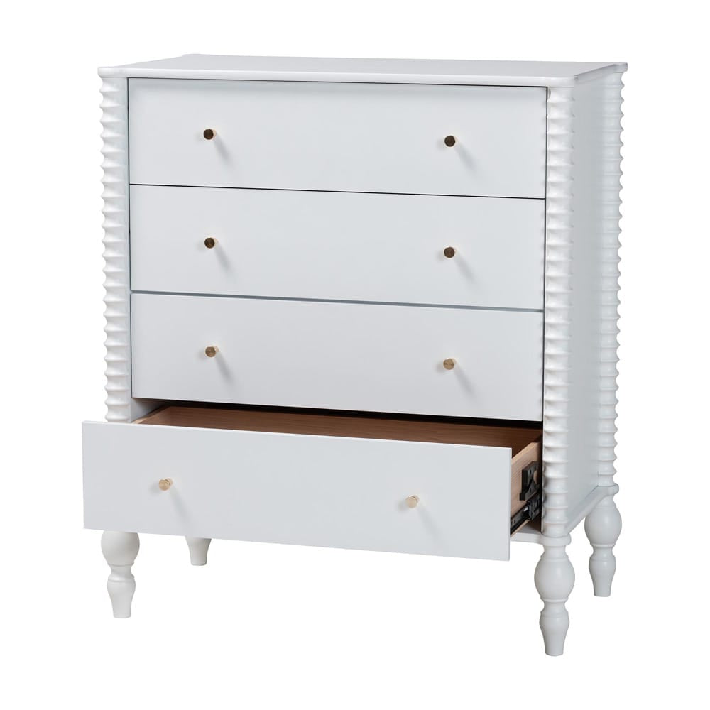 Baxton Studio - Callison Chest in White - MG9020-White-4DW-Chest view 2