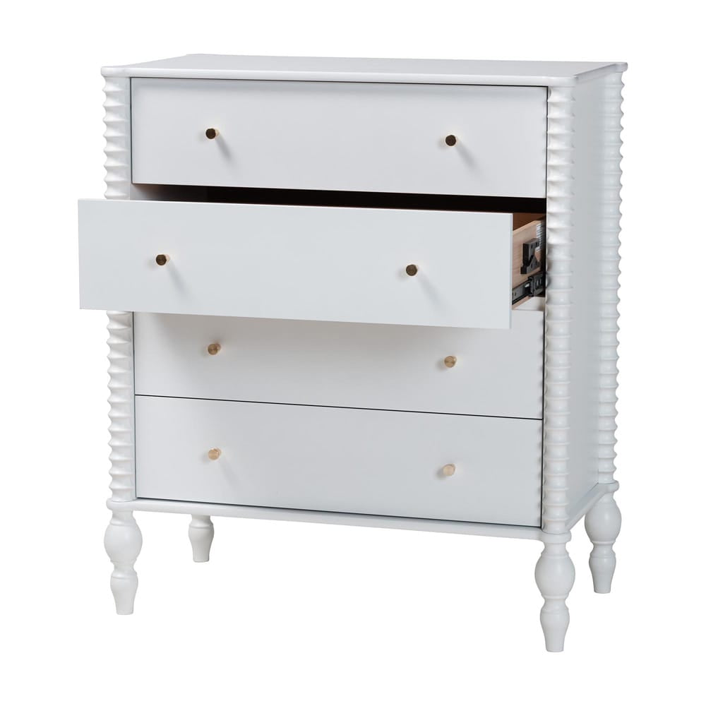 Baxton Studio - Callison Chest in White - MG9020-White-4DW-Chest view 3