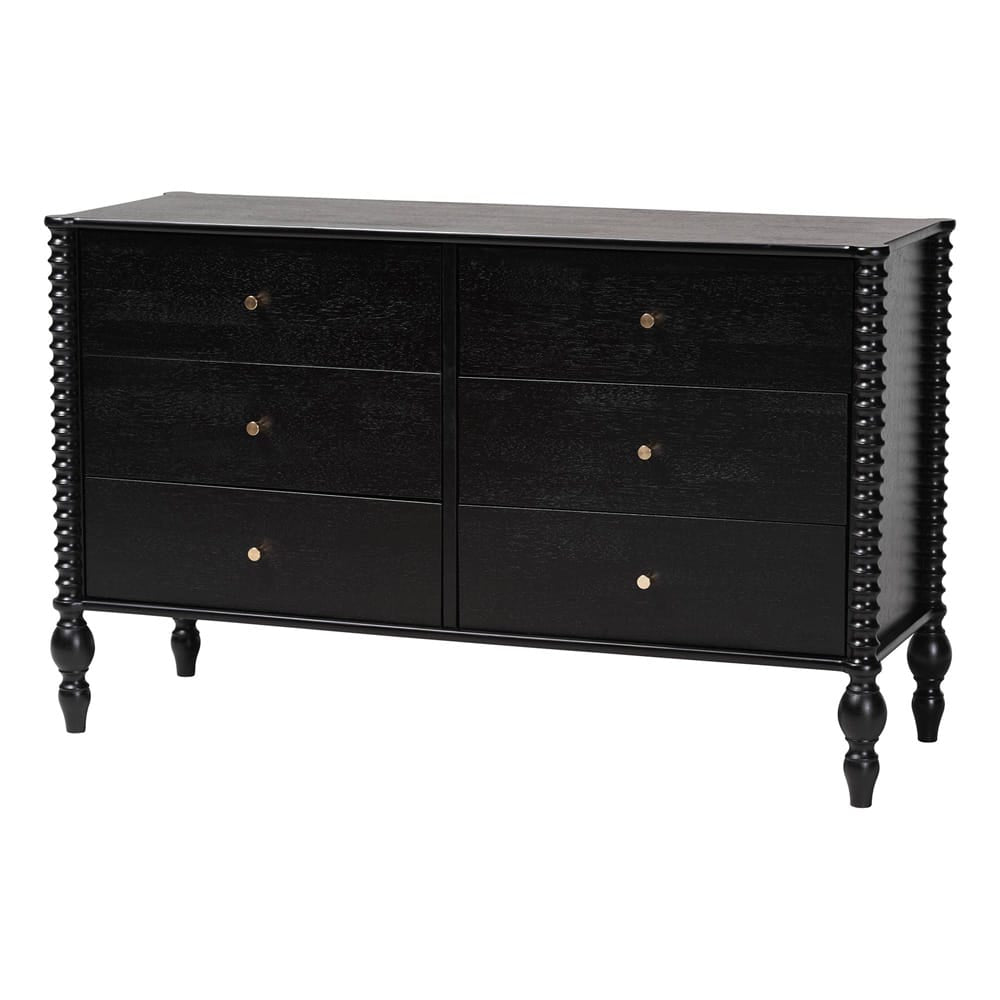 Baxton Studio - Callison Dresser in Black - MG9020-Black-6DW-Dresser view 1