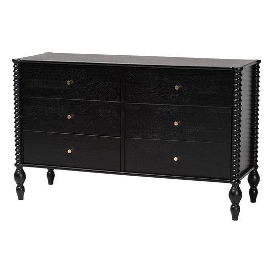 Baxton Studio - Callison Dresser in Black - MG9020-Black-6DW-Dresser view 1