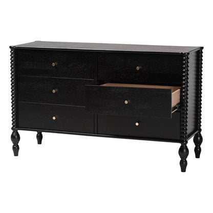 Baxton Studio - Callison Dresser in Black - MG9020-Black-6DW-Dresser view 3