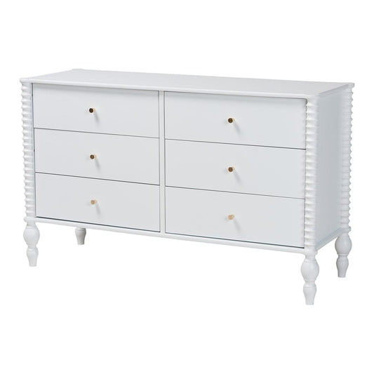 Baxton Studio - Callison Dresser in White - MG9020-White-6DW-Dresser view 1