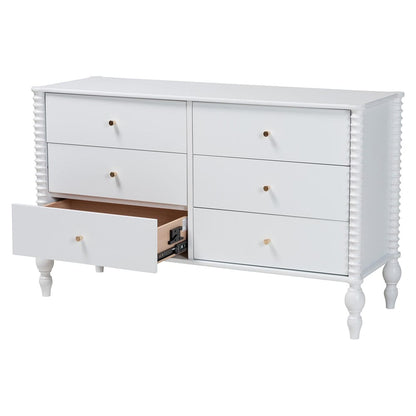 Baxton Studio - Callison Dresser in White - MG9020-White-6DW-Dresser view 2