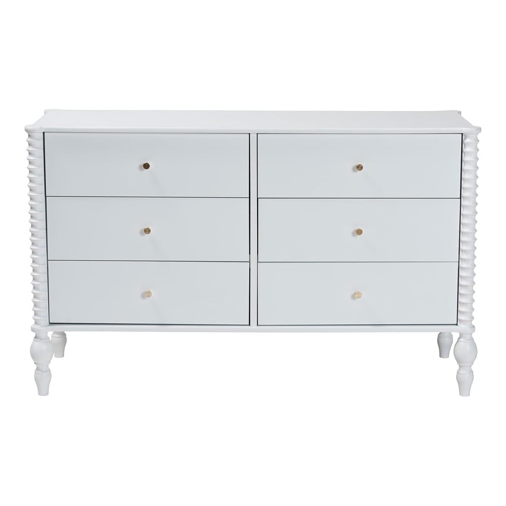 Baxton Studio - Callison Dresser in White - MG9020-White-6DW-Dresser view 4