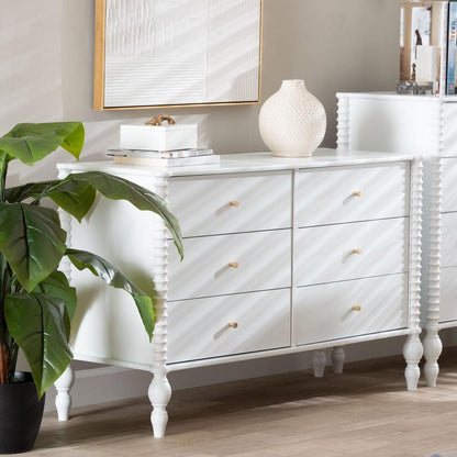 Baxton Studio - Callison Dresser in White - MG9020-White-6DW-Dresser view 9