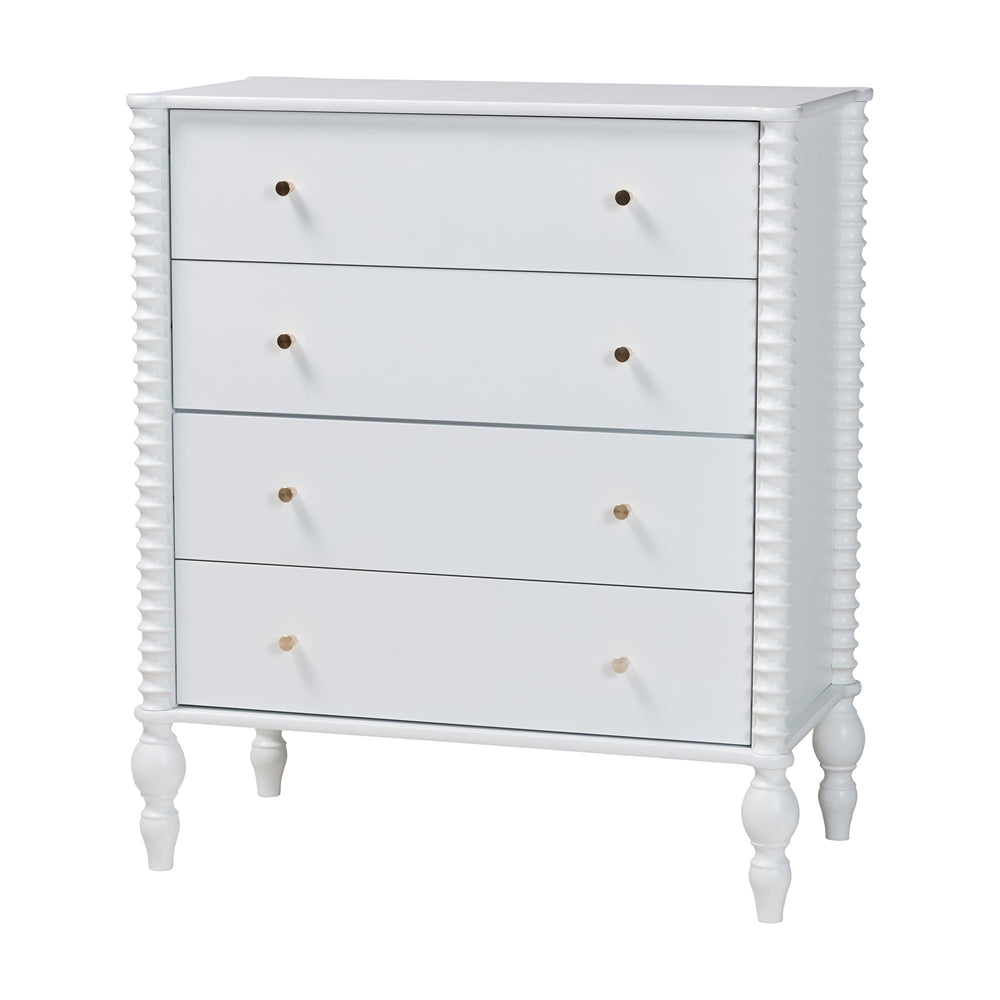 Baxton Studio - Callison Full Bedroom Set in White - Eniola-5PC Bedroom Set-White-Full view 5