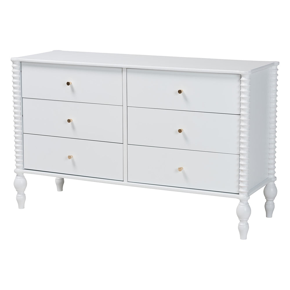 Baxton Studio - Callison Full Bedroom Set in White - Eniola-5PC Bedroom Set-White-Full view 6