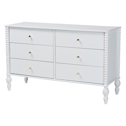 Baxton Studio - Callison Full Bedroom Set in White - Eniola-5PC Bedroom Set-White-Full view 6