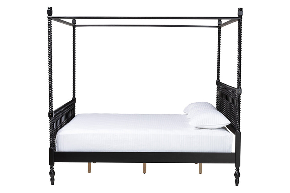 Baxton Studio - Callison King Size Bed - MG0259-2-Black-King-Canopy Bed view 3