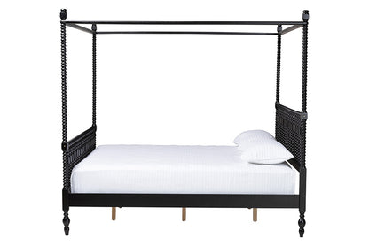 Baxton Studio - Callison King Size Bed - MG0259-2-Black-King-Canopy Bed view 3