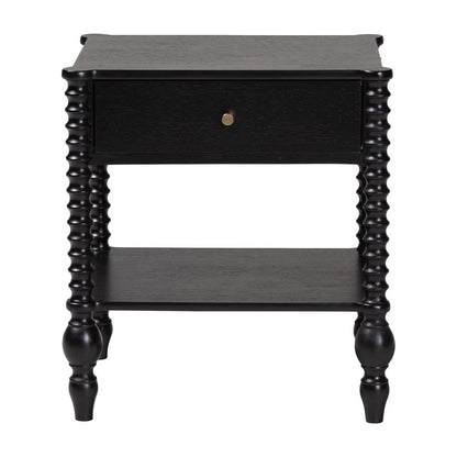 Baxton Studio - Callison Nightstand in Black - MG9020-Black-1DW-NS view 3