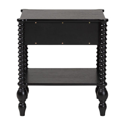Baxton Studio - Callison Nightstand in Black - MG9020-Black-1DW-NS view 5
