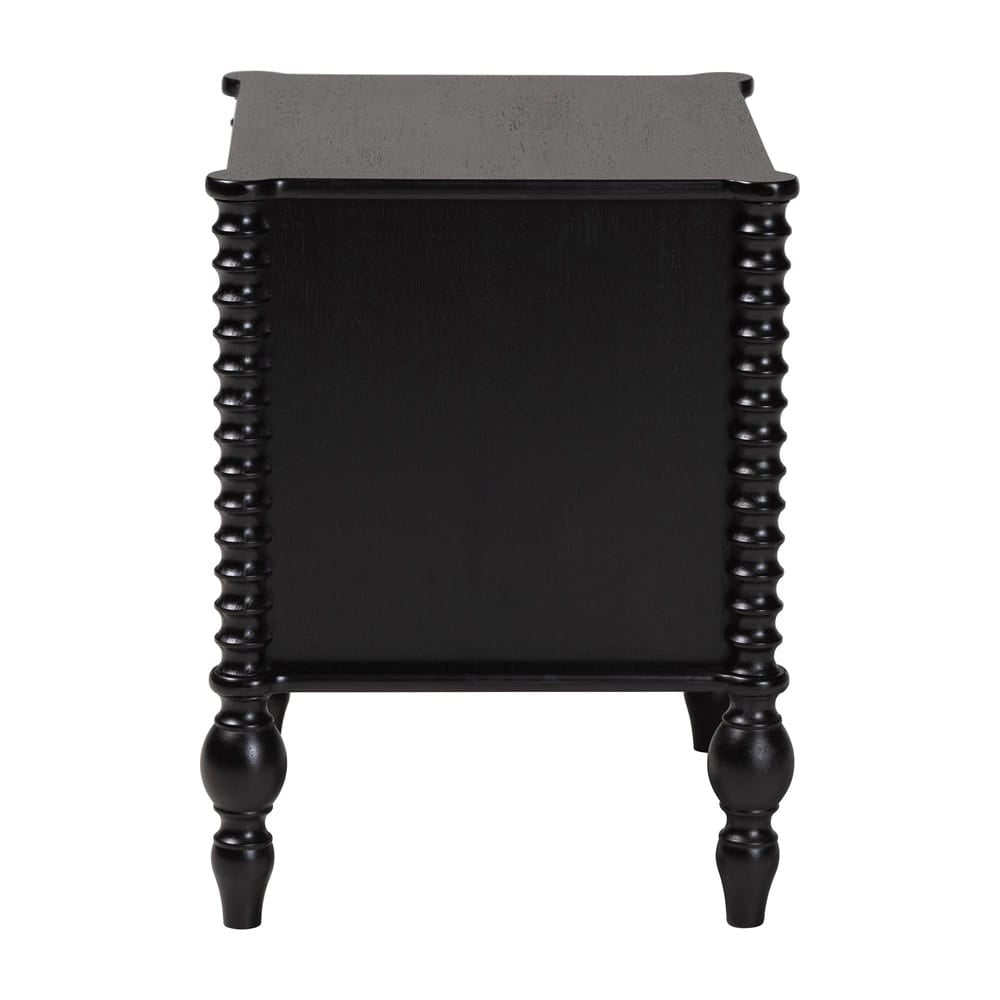 Baxton Studio - Callison Nightstand in Black - MG9020-Black-2DW-NS view 4