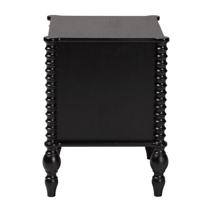 Baxton Studio - Callison Nightstand in Black - MG9020-Black-2DW-NS view 4