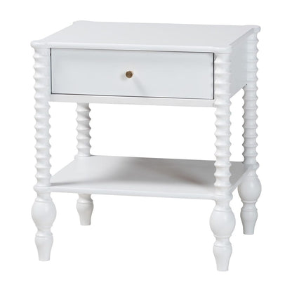 Baxton Studio - Callison Nightstand in White - MG9020-White-1DW-NS view 1