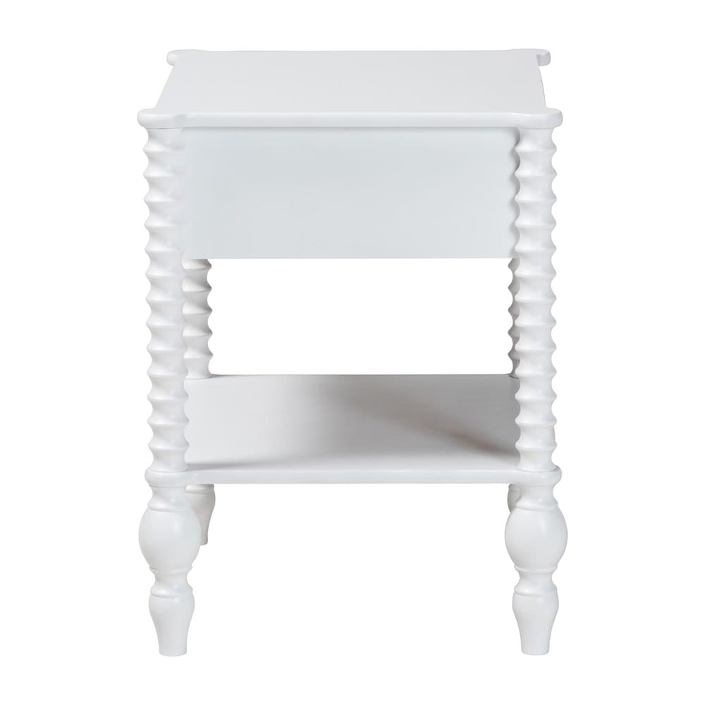 Baxton Studio - Callison Nightstand in White - MG9020-White-1DW-NS view 4