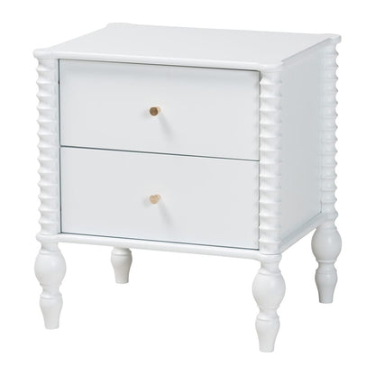 Baxton Studio - Callison Nightstand in White - MG9020-White-2DW-NS view 1