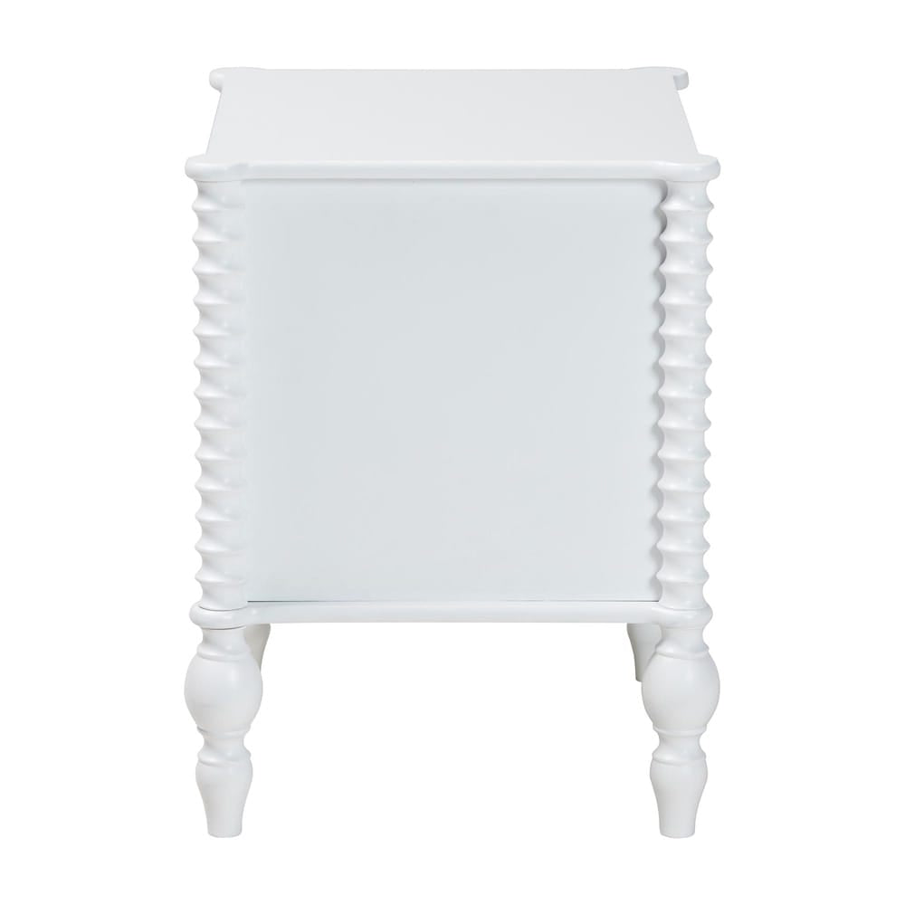 Baxton Studio - Callison Nightstand in White - MG9020-White-2DW-NS view 4