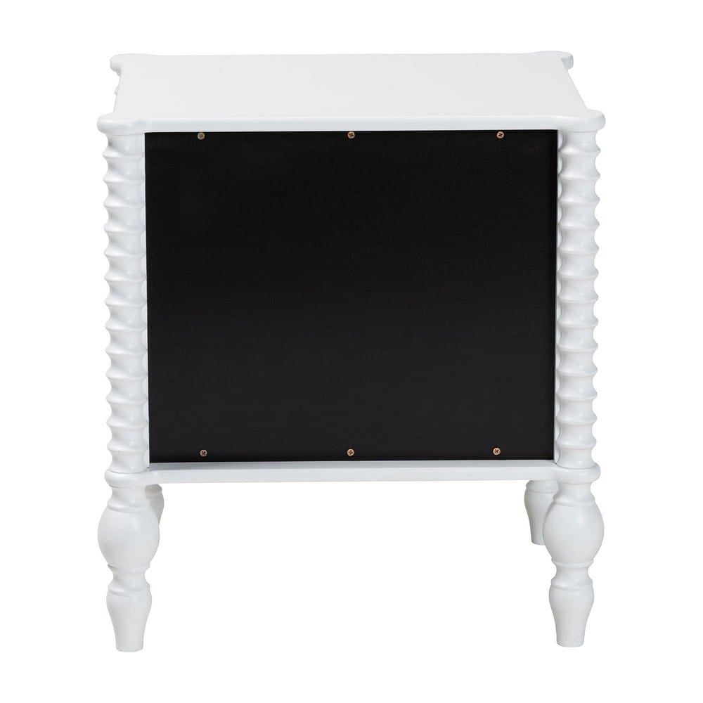 Baxton Studio - Callison Nightstand in White - MG9020-White-2DW-NS view 5