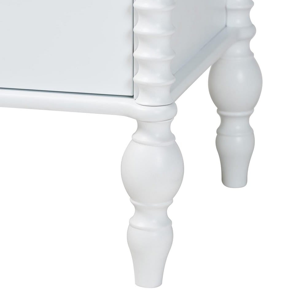 Baxton Studio - Callison Nightstand in White - MG9020-White-2DW-NS view 7