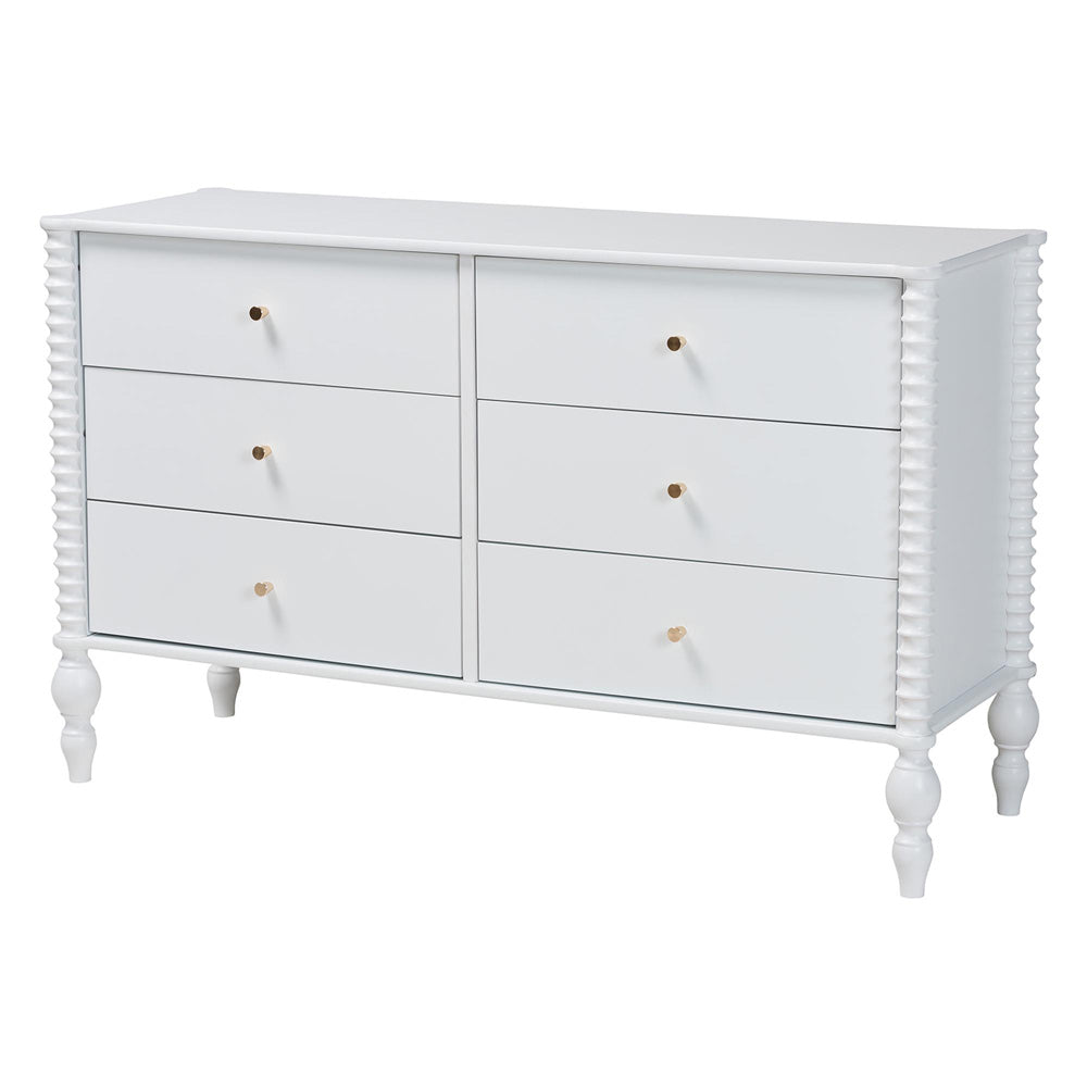 Baxton Studio - Callison Queen Bedroom Set in White - Eniola-5PC Bedroom Set-White-Queen view 6