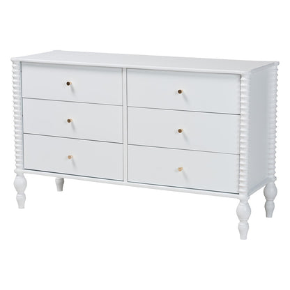 Baxton Studio - Callison Queen Bedroom Set in White - Eniola-5PC Bedroom Set-White-Queen view 6