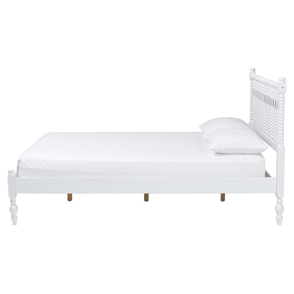 Baxton Studio - Callison Queen Size Bed in White - MG0259-White-Queen view 2