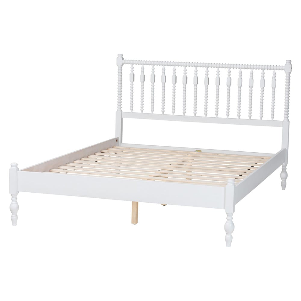 Baxton Studio - Callison Queen Size Bed in White - MG0259-White-Queen view 3