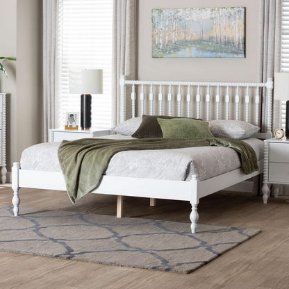 Baxton Studio - Callison Queen Size Bed in White - MG0259-White-Queen view 7