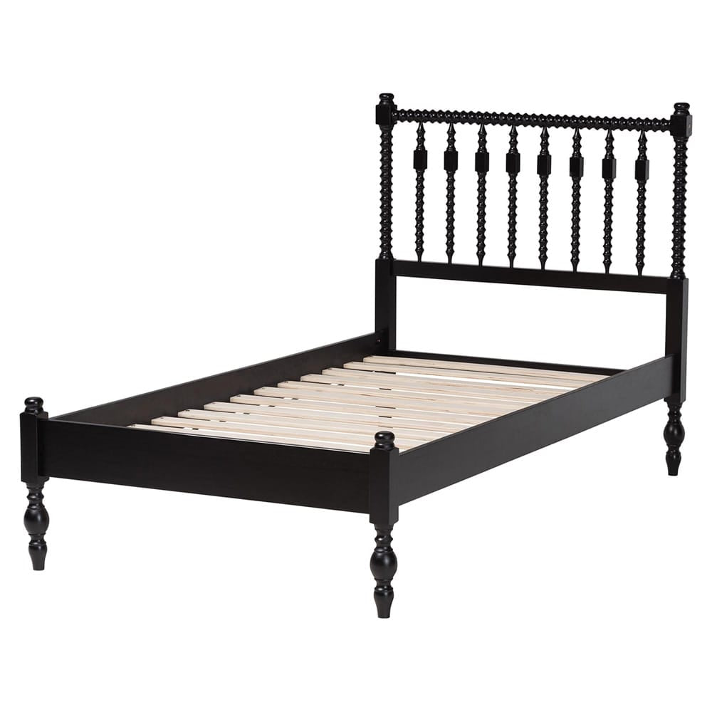Baxton Studio - Callison Twin Size Bed in Black - MG0259-Black-Twin view 3