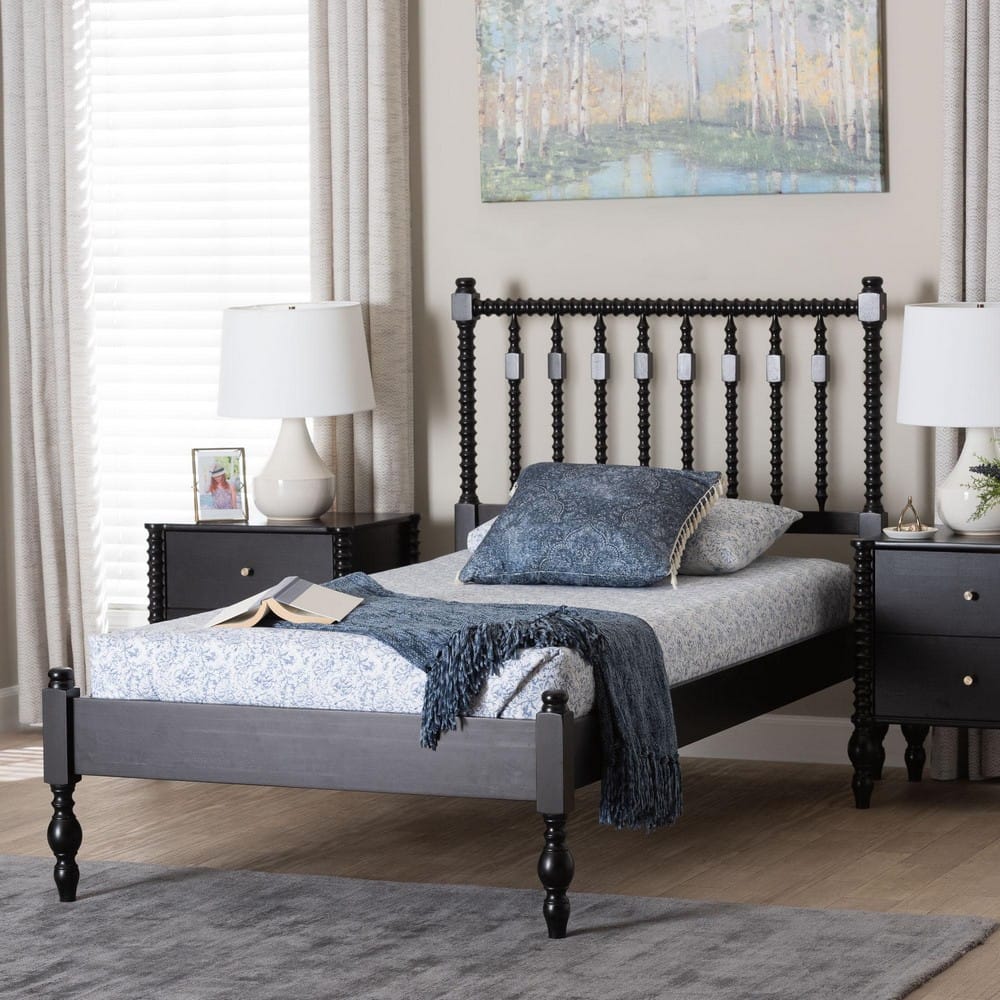 Baxton Studio - Callison Twin Size Bed in Black - MG0259-Black-Twin view 7