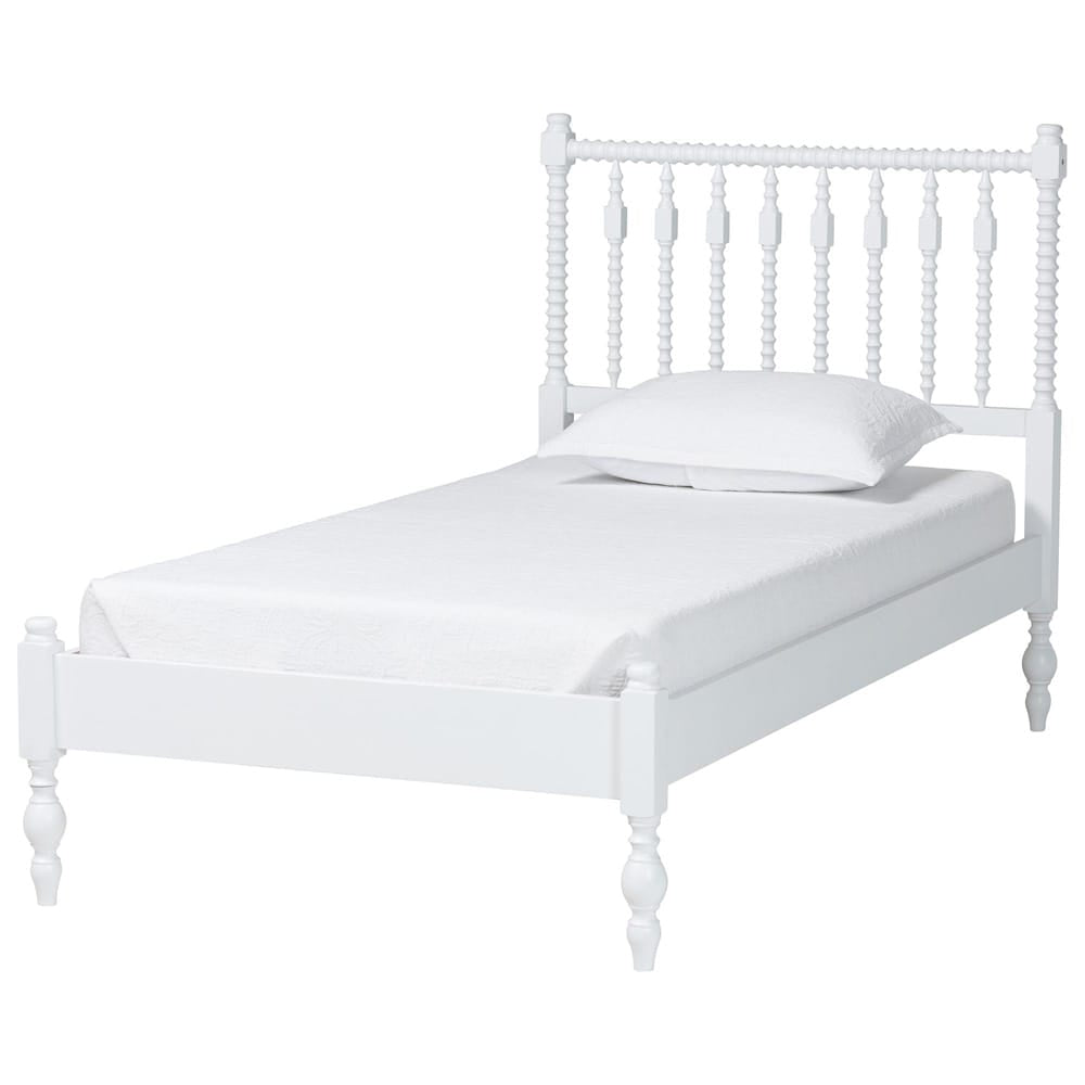 Baxton Studio - Callison Twin Size Bed in White - MG0259-White-Twin view 1