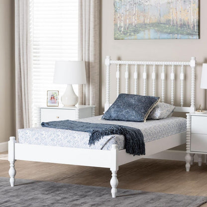 Baxton Studio - Callison Twin Size Bed in White - MG0259-White-Twin view 7