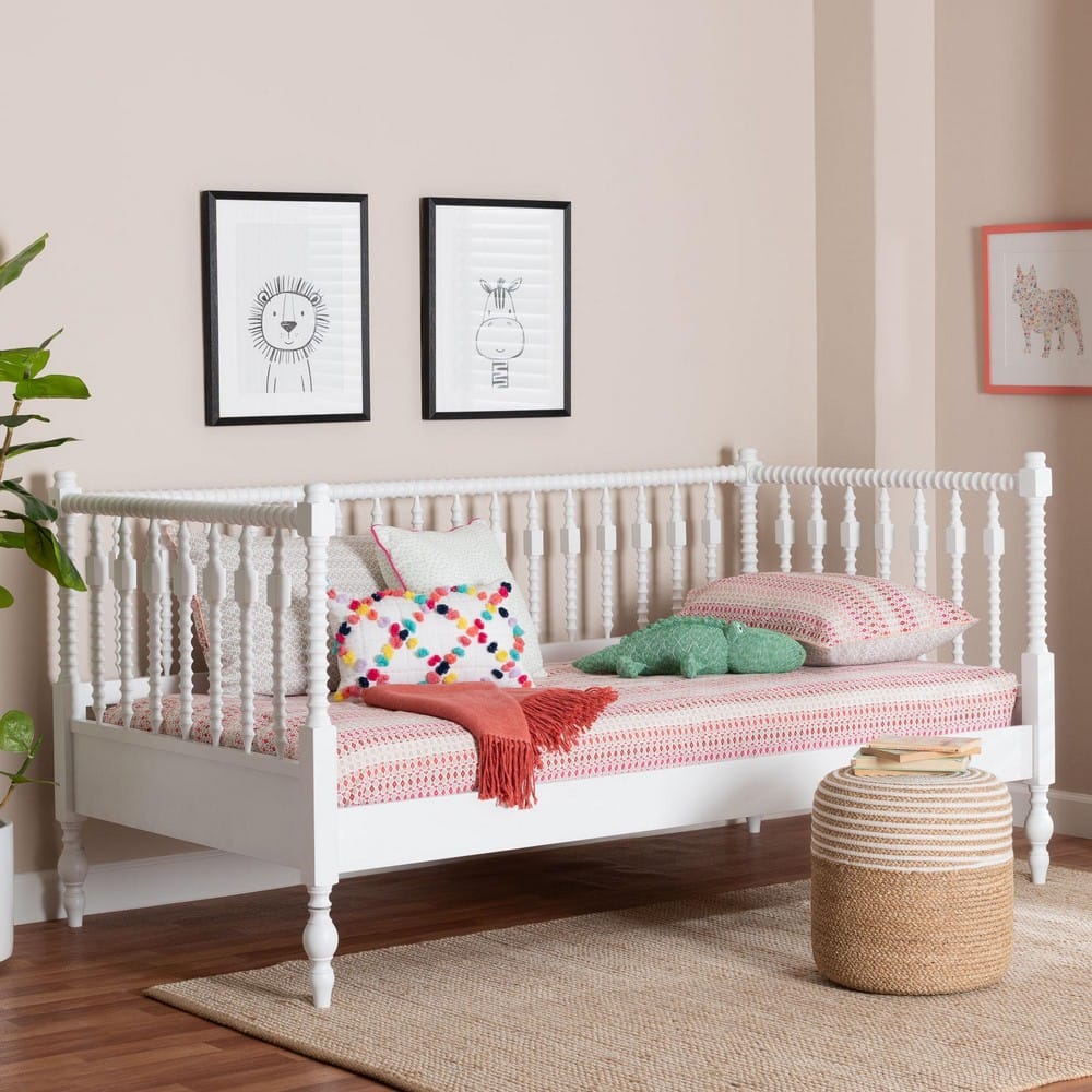 Baxton Studio - Callison Twin Size Daybed in White - MG0259-1-White-Twin-Daybed view 8