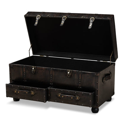 Baxton Studio - Callum Storage Ottoman in Dark Brown/Black - JY19A418-Brown-Otto view 2
