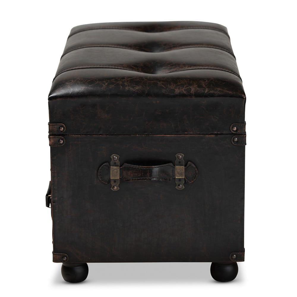 Baxton Studio - Callum Storage Ottoman in Dark Brown/Black - JY19A418-Brown-Otto view 4
