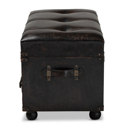Baxton Studio - Callum Storage Ottoman in Dark Brown/Black - JY19A418-Brown-Otto view 4