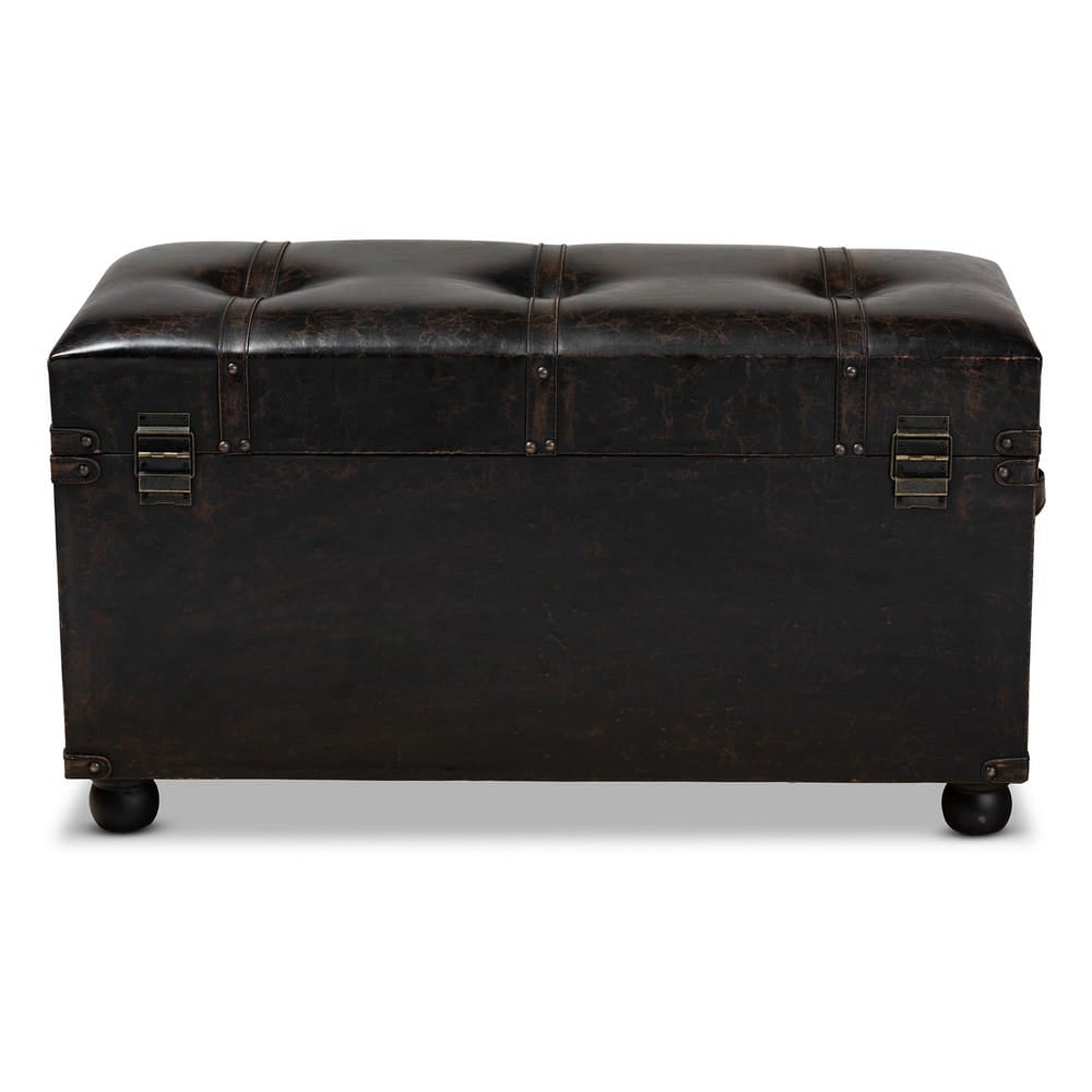 Baxton Studio - Callum Storage Ottoman in Dark Brown/Black - JY19A418-Brown-Otto view 5