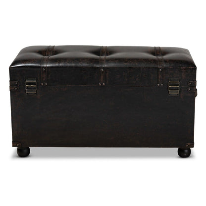 Baxton Studio - Callum Storage Ottoman in Dark Brown/Black - JY19A418-Brown-Otto view 5